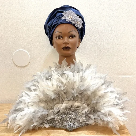 Other | Ostrich Fan Bridal Fan Feather Hand Fan African  display picture 2